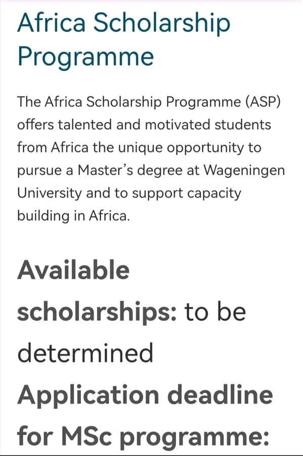 Africa Scholarship Programme 2024