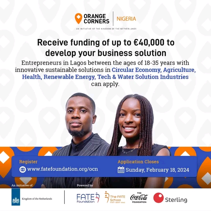 Orange Corners Nigeria Incubation Program 2024 for young Entrepreneurs