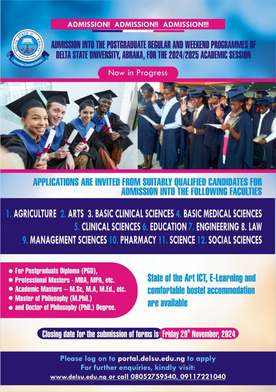 DELSU RELEASES DIPLOMA FORM FOR 2024/2025 ACADEMIC SESSION
