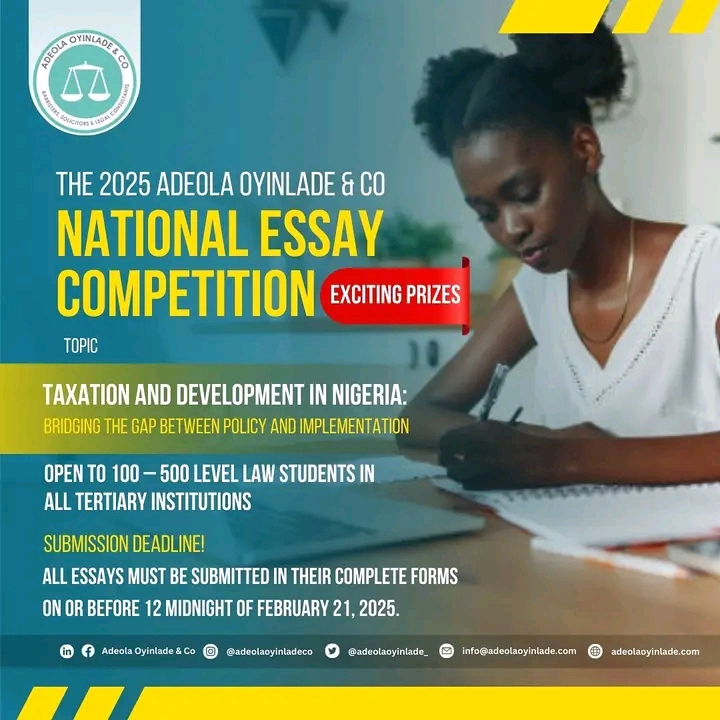 Adeola Oyinlade & Co National Essay Competition 2025