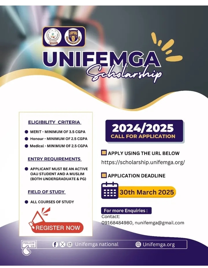 UNIFEMGA Scholarship 2025 for Nigerian Students