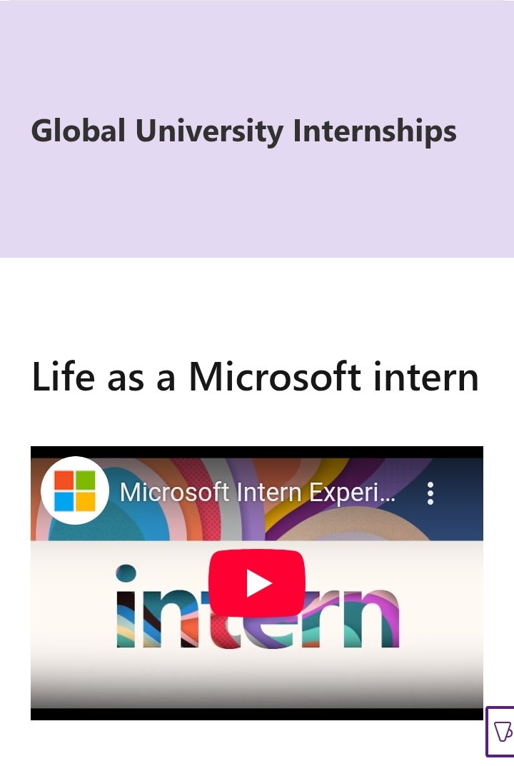 Microsoft Global University Internship 2025