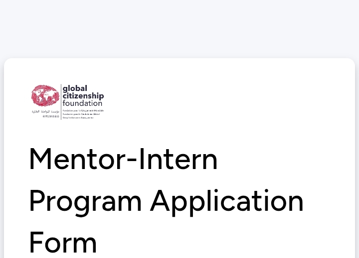 Global Citizenship Foundation Mentor-Intern Program 2025