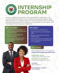 Apply: APC National Youth Wing Call for Internship Program 2025